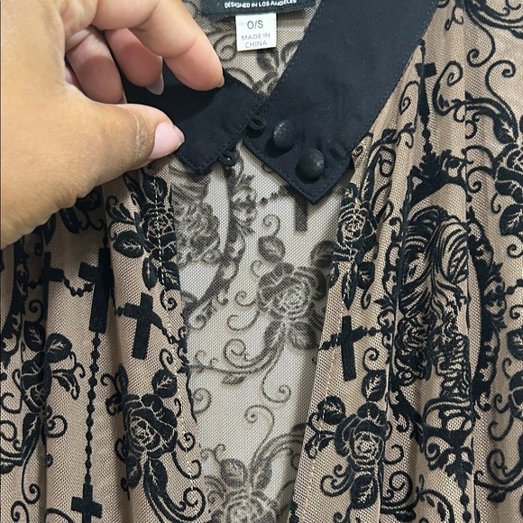 NWOT- Unique Vintage Black and Brown Caftan - Picture 6 of 7